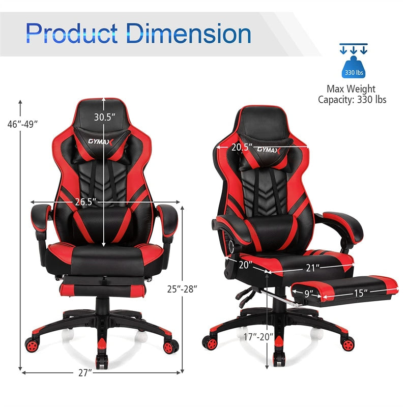 Ergonomic Gaming Chair Recliner with Footrest, Linkage Armrests & Lumbar Support, Big Wide High Back Swivel Video Gaming Office Computer Chair
