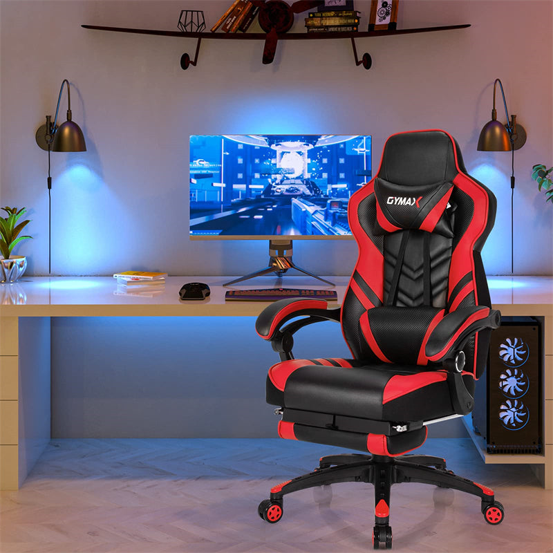 Ergonomic Gaming Chair Recliner with Footrest, Linkage Armrests & Lumbar Support, Big Wide High Back Swivel Video Gaming Office Computer Chair