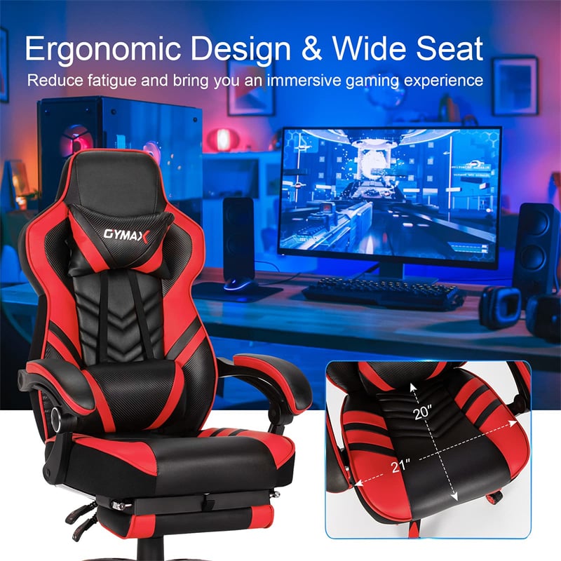 Ergonomic Gaming Chair Recliner with Footrest, Linkage Armrests & Lumbar Support, Big Wide High Back Swivel Video Gaming Office Computer Chair
