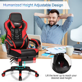 Ergonomic Gaming Chair Recliner with Footrest, Linkage Armrests & Lumbar Support, Big Wide High Back Swivel Video Gaming Office Computer Chair