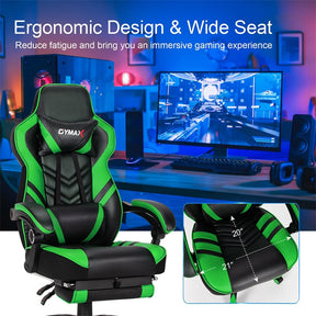 Ergonomic Gaming Chair Recliner with Footrest, Linkage Armrests & Lumbar Support, Big Wide High Back Swivel Video Gaming Office Computer Chair