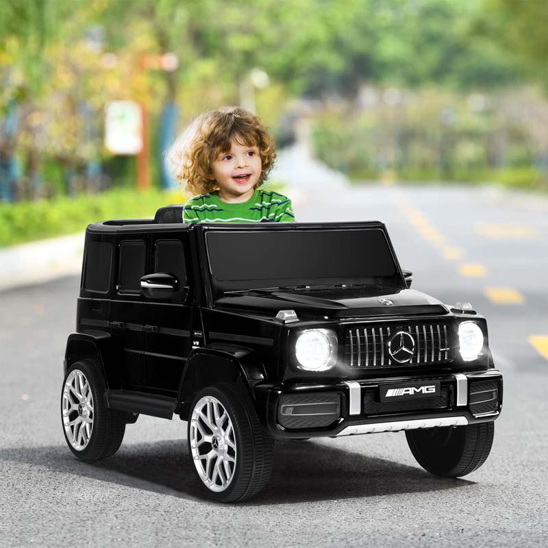 Licensed Mercedes-Benz G63 Kids Ride On Car, 12V Battery Powered Electric Toy Car with Spring Suspension