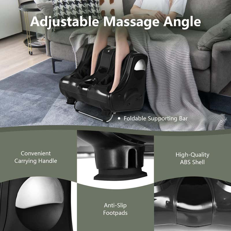 Foot Calf Leg Massager Machine with Heat, Electric Foot Massager, Shiatsu Rolling Vibration Deep Kneading Massage Therapy