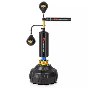 Boxing Speed Trainer Freestanding Punching Bag w/ 360° Spinning Bar, 2 Reflex Balls, Fillable Base, Adjustable Adult Kickboxing MMA Fitness Equipment