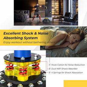 Boxing Speed Trainer Freestanding Punching Bag w/ 360° Spinning Bar, 2 Reflex Balls, Fillable Base, Adjustable Adult Kickboxing MMA Fitness Equipment