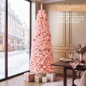 7 FT Pre-Lit Artificial Christmas Tree w/ 300 Warm White LED Lights, 8-Mode
