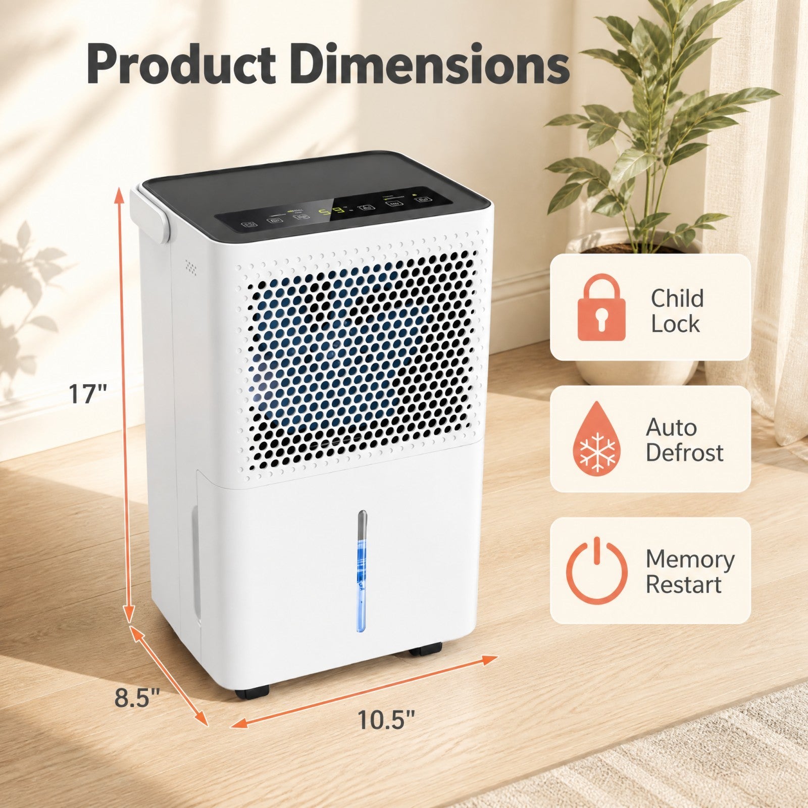 2000 Sq.Ft Dehumidifier for Home, 32 Pints Dehumidifier with 2 Modes, 24H Timer, LED Display, Child Lock, Drain Hose & Auto Defrost, Smart Humidity Control for Bathroom, Bedroom, Basement