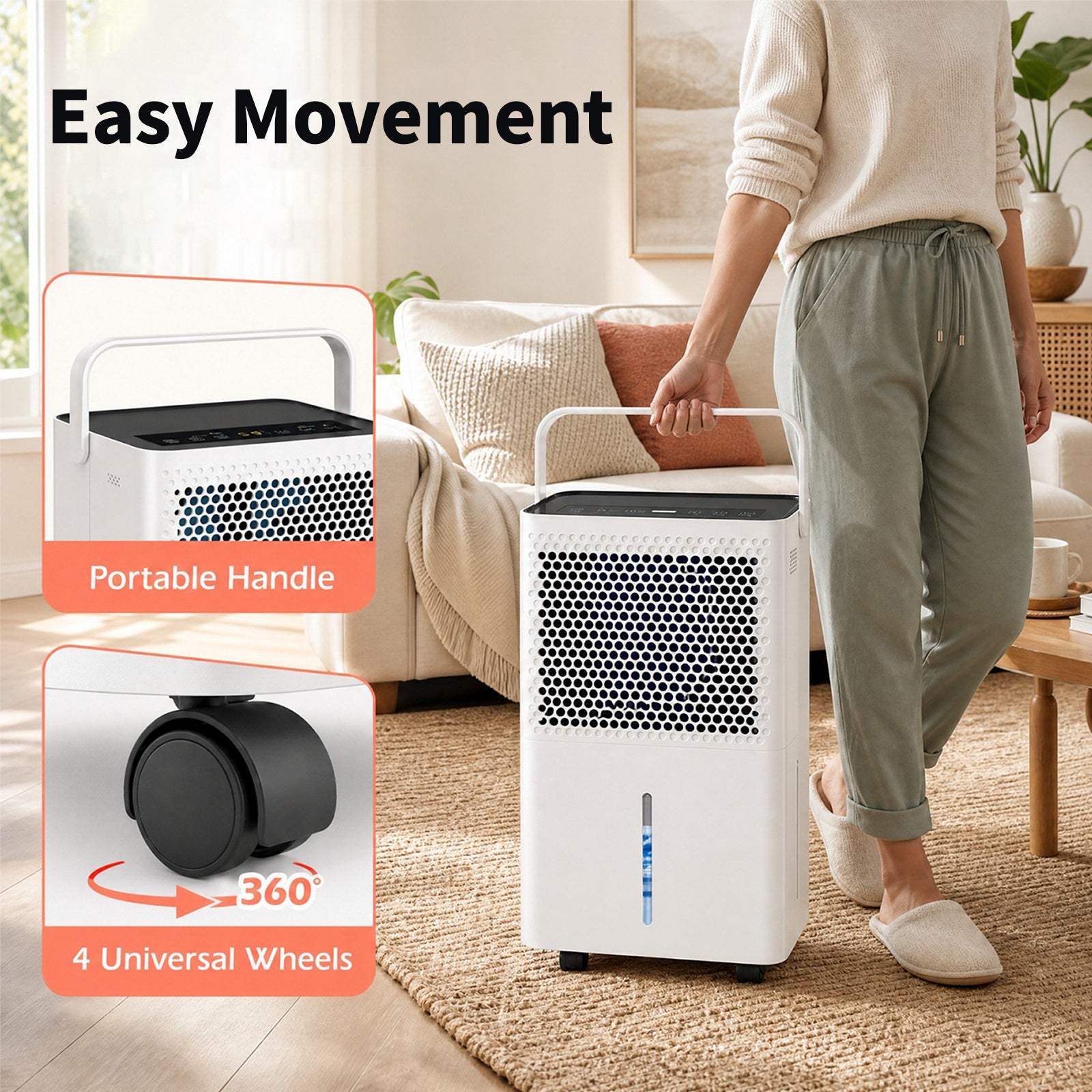 2000 Sq.Ft Dehumidifier for Home, 32 Pints Dehumidifier with 2 Modes, 24H Timer, LED Display, Child Lock, Drain Hose & Auto Defrost, Smart Humidity Control for Bathroom, Bedroom, Basement