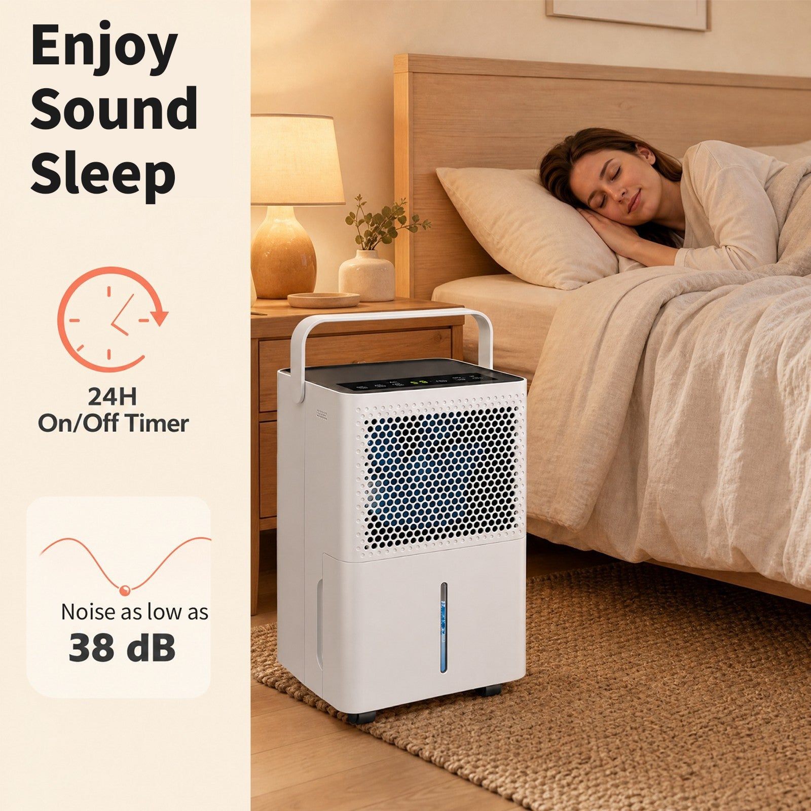 2000 Sq.Ft Dehumidifier for Home, 32 Pints Dehumidifier with 2 Modes, 24H Timer, LED Display, Child Lock, Drain Hose & Auto Defrost, Smart Humidity Control for Bathroom, Bedroom, Basement