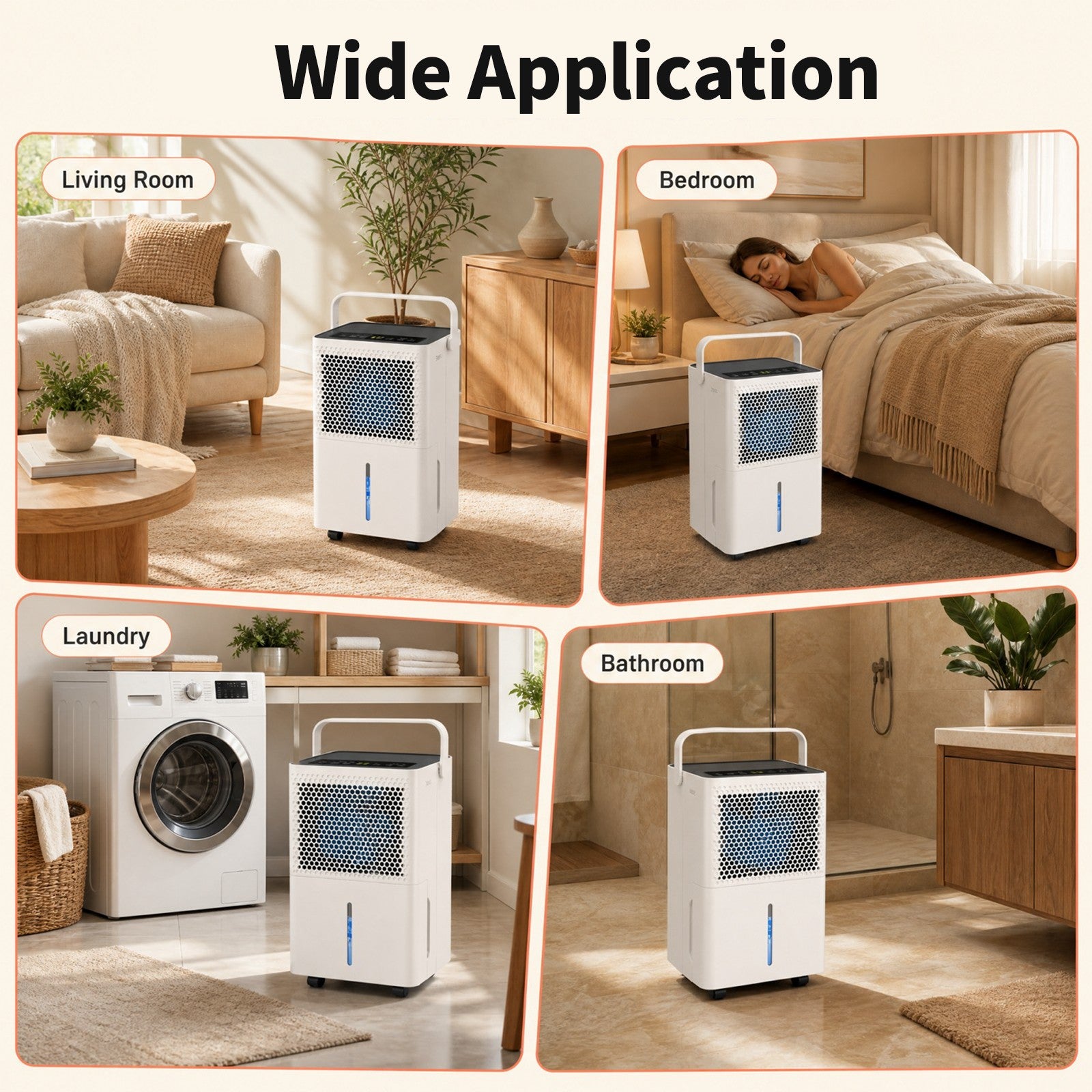 2000 Sq.Ft Dehumidifier for Home, 32 Pints Dehumidifier with 2 Modes, 24H Timer, LED Display, Child Lock, Drain Hose & Auto Defrost, Smart Humidity Control for Bathroom, Bedroom, Basement