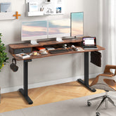 Electric Standing Desk with 2 Drawers, 3 Memory Positions, 63" x 24" Height Adjustable Electric Sit Stand Desk for Home Office Bedroom