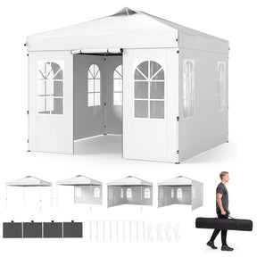 Pop Up Canopy Tent, Waterproof Outdoor Party Event Tent with Sidewalls, Center Lock & Sandbags Carry Bag, Portable Commercial Gazebo