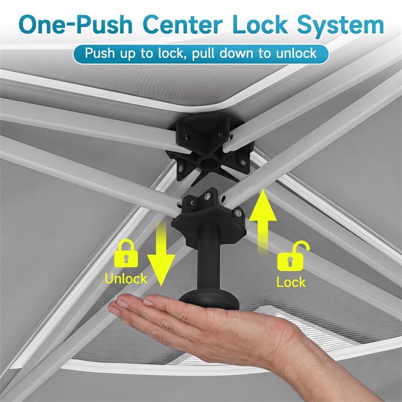 Pop Up Canopy Tent, Waterproof Outdoor Party Event Tent with Sidewalls, Center Lock & Sandbags Carry Bag, Portable Commercial Gazebo