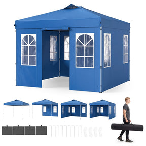 Pop Up Canopy Tent, Waterproof Outdoor Party Event Tent with Sidewalls, Center Lock & Sandbags Carry Bag, Portable Commercial Gazebo