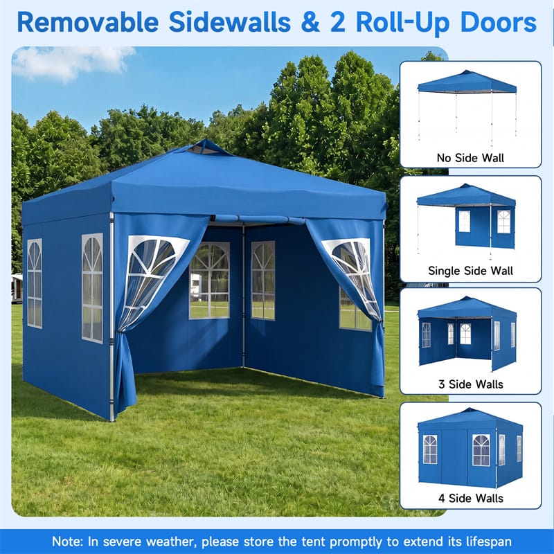 Pop Up Canopy Tent, Waterproof Outdoor Party Event Tent with Sidewalls, Center Lock & Sandbags Carry Bag, Portable Commercial Gazebo