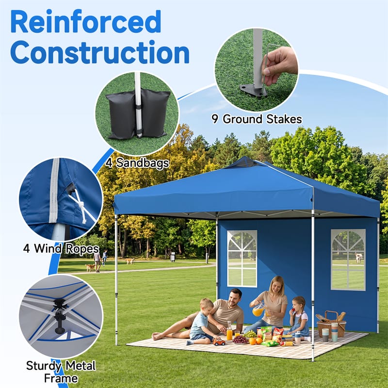 Pop Up Canopy Tent, Waterproof Outdoor Party Event Tent with Sidewalls, Center Lock & Sandbags Carry Bag, Portable Commercial Gazebo