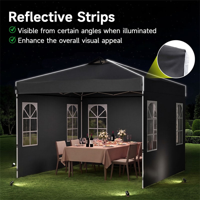 Pop Up Canopy Tent, Waterproof Outdoor Party Event Tent with Sidewalls, Center Lock & Sandbags Carry Bag, Portable Commercial Gazebo