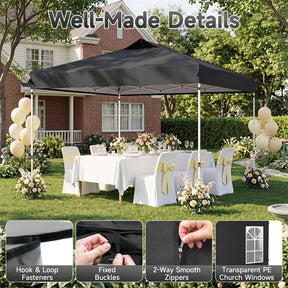 Pop Up Canopy Tent, Waterproof Outdoor Party Event Tent with Sidewalls, Center Lock & Sandbags Carry Bag, Portable Commercial Gazebo