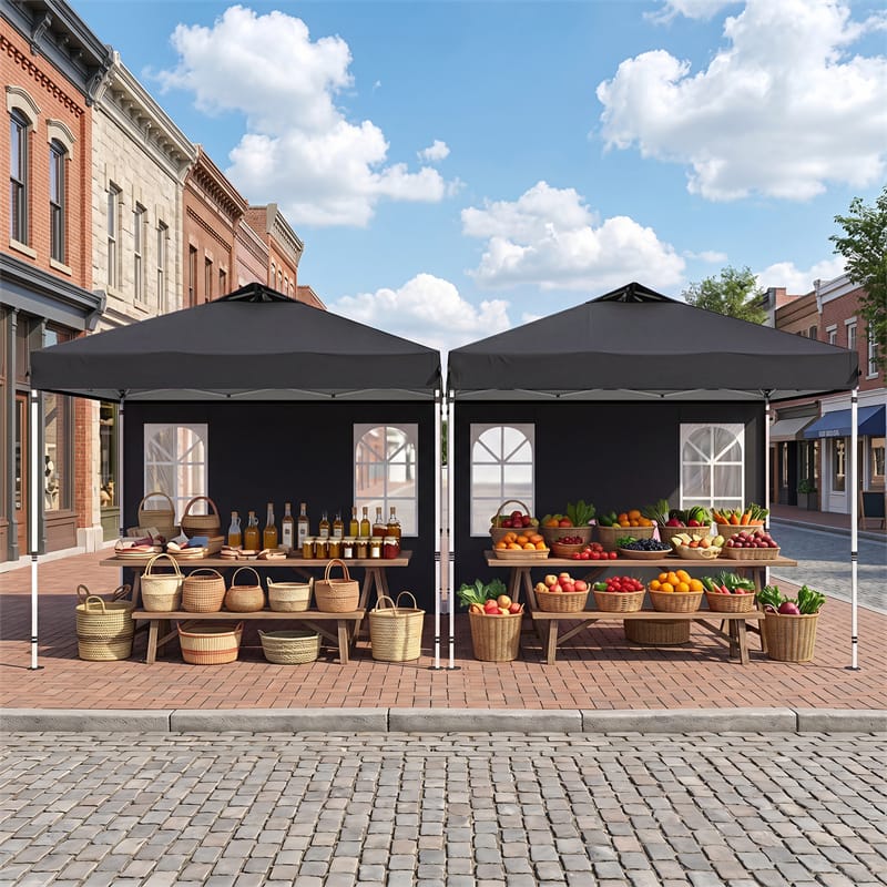 Pop Up Canopy Tent, Waterproof Outdoor Party Event Tent with Sidewalls, Center Lock & Sandbags Carry Bag, Portable Commercial Gazebo