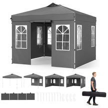 Pop Up Canopy Tent, Waterproof Outdoor Party Event Tent with Sidewalls, Center Lock & Sandbags Carry Bag, Portable Commercial Gazebo