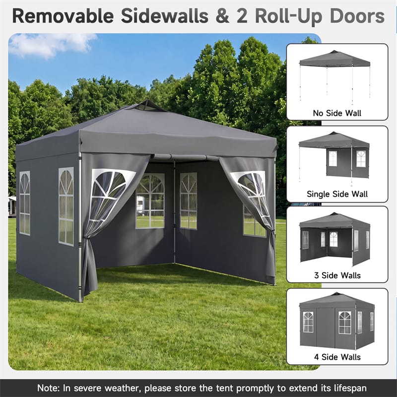 Pop Up Canopy Tent, Waterproof Outdoor Party Event Tent with Sidewalls, Center Lock & Sandbags Carry Bag, Portable Commercial Gazebo