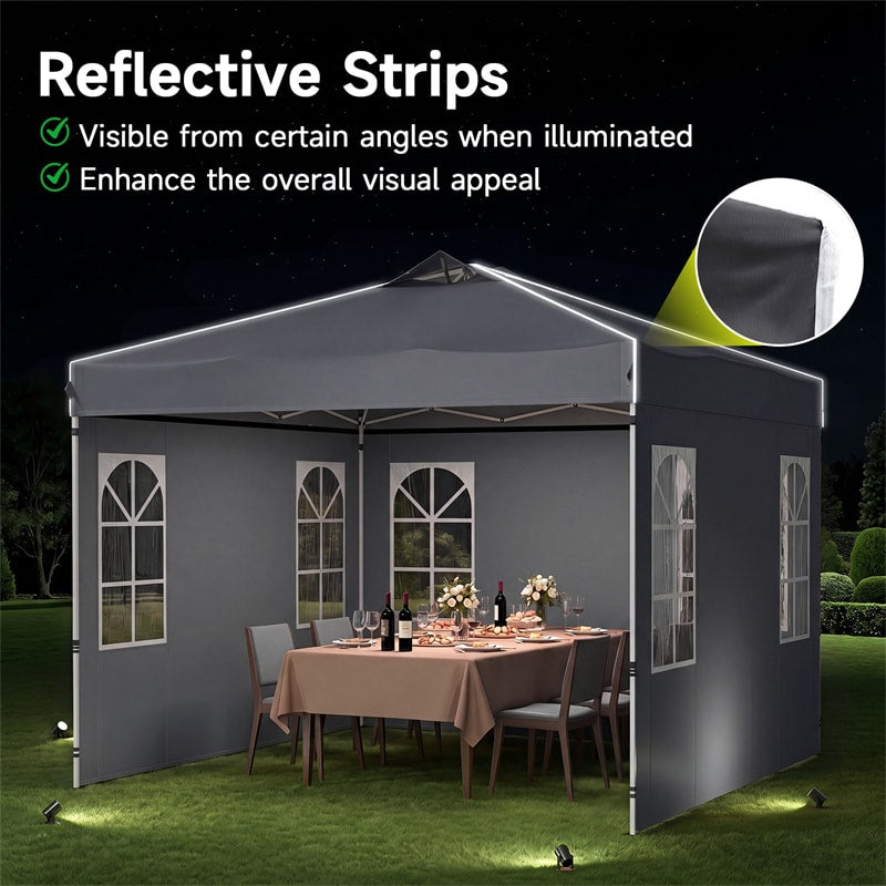 Pop Up Canopy Tent, Waterproof Outdoor Party Event Tent with Sidewalls, Center Lock & Sandbags Carry Bag, Portable Commercial Gazebo