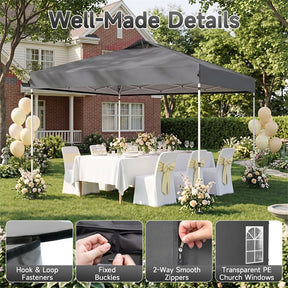 Pop Up Canopy Tent, Waterproof Outdoor Party Event Tent with Sidewalls, Center Lock & Sandbags Carry Bag, Portable Commercial Gazebo