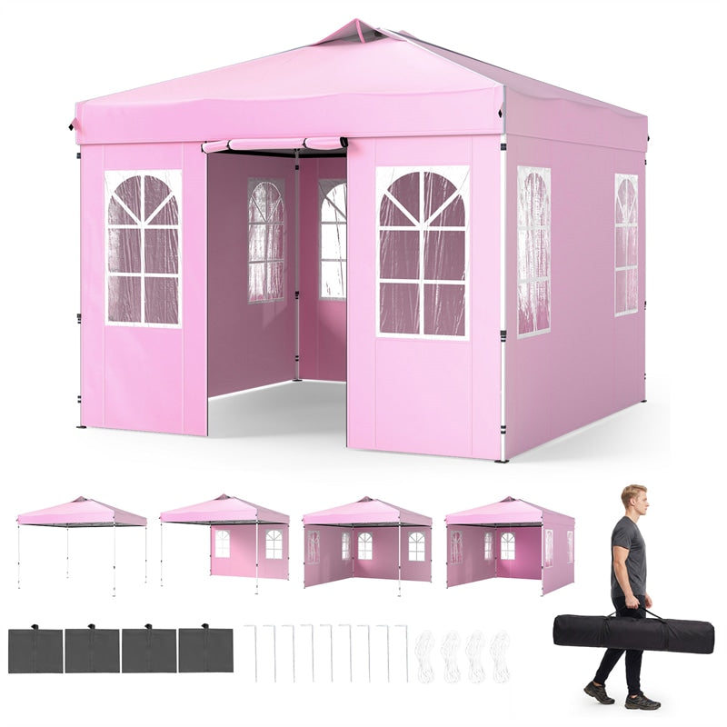 Pop Up Canopy Tent, Waterproof Outdoor Party Event Tent with Sidewalls, Center Lock & Sandbags Carry Bag, Portable Commercial Gazebo