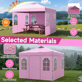 Pop Up Canopy Tent, Waterproof Outdoor Party Event Tent with Sidewalls, Center Lock & Sandbags Carry Bag, Portable Commercial Gazebo