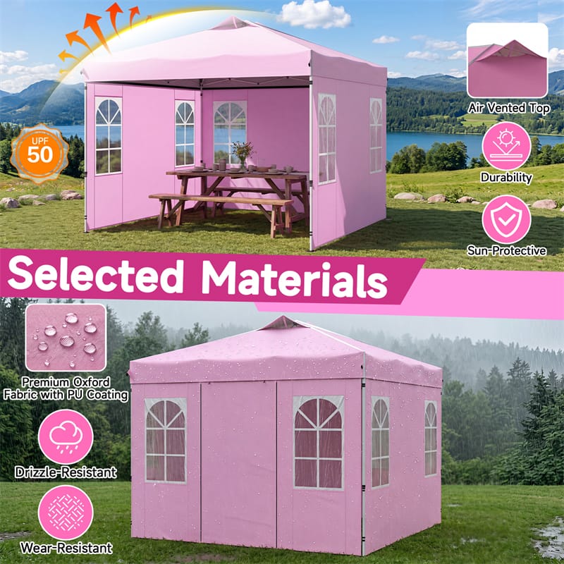 Pop Up Canopy Tent, Waterproof Outdoor Party Event Tent with Sidewalls, Center Lock & Sandbags Carry Bag, Portable Commercial Gazebo