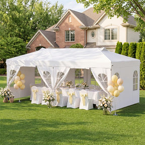 Pop Up Canopy Tent, Waterproof Outdoor Party Event Tent with Sidewalls, Center Lock & Sandbags Carry Bag, Portable Commercial Gazebo