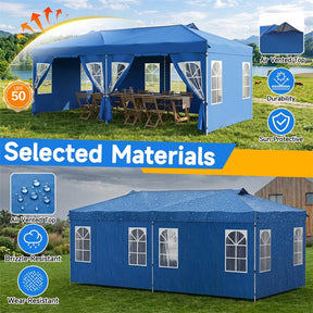Pop Up Canopy Tent, Waterproof Outdoor Party Event Tent with Sidewalls, Center Lock & Sandbags Carry Bag, Portable Commercial Gazebo
