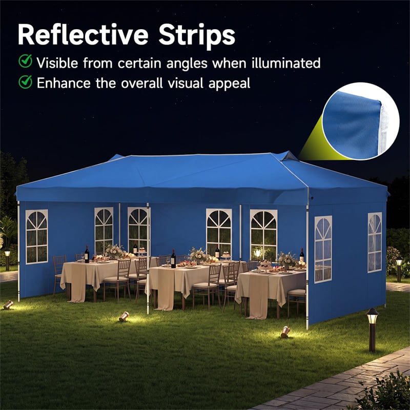 Pop Up Canopy Tent, Waterproof Outdoor Party Event Tent with Sidewalls, Center Lock & Sandbags Carry Bag, Portable Commercial Gazebo