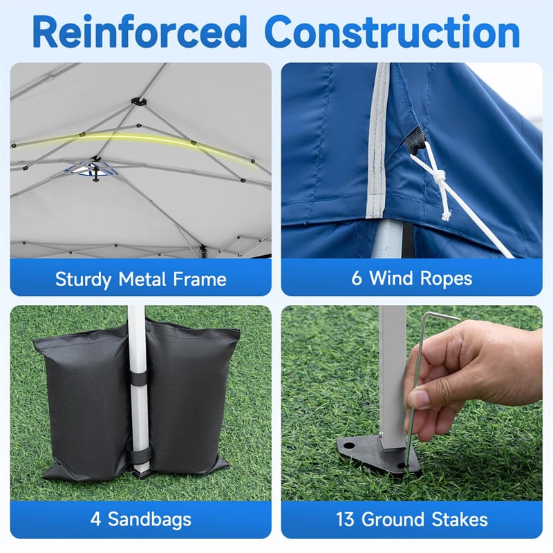 Pop Up Canopy Tent, Waterproof Outdoor Party Event Tent with Sidewalls, Center Lock & Sandbags Carry Bag, Portable Commercial Gazebo