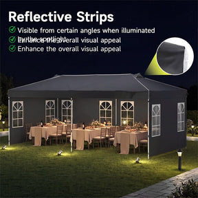 Pop Up Canopy Tent, Waterproof Outdoor Party Event Tent with Sidewalls, Center Lock & Sandbags Carry Bag, Portable Commercial Gazebo