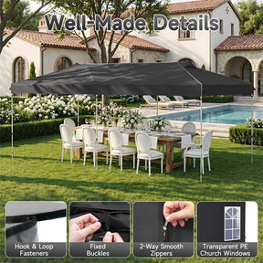 Pop Up Canopy Tent, Waterproof Outdoor Party Event Tent with Sidewalls, Center Lock & Sandbags Carry Bag, Portable Commercial Gazebo