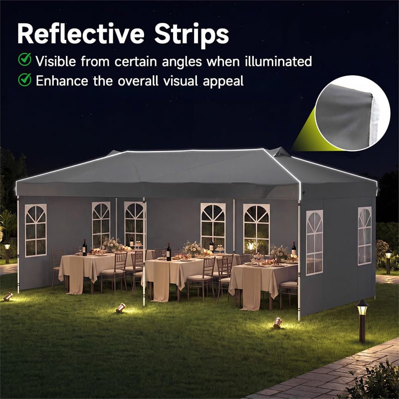 Pop Up Canopy Tent, Waterproof Outdoor Party Event Tent with Sidewalls, Center Lock & Sandbags Carry Bag, Portable Commercial Gazebo