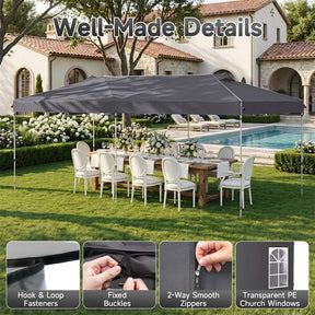 Pop Up Canopy Tent, Waterproof Outdoor Party Event Tent with Sidewalls, Center Lock & Sandbags Carry Bag, Portable Commercial Gazebo