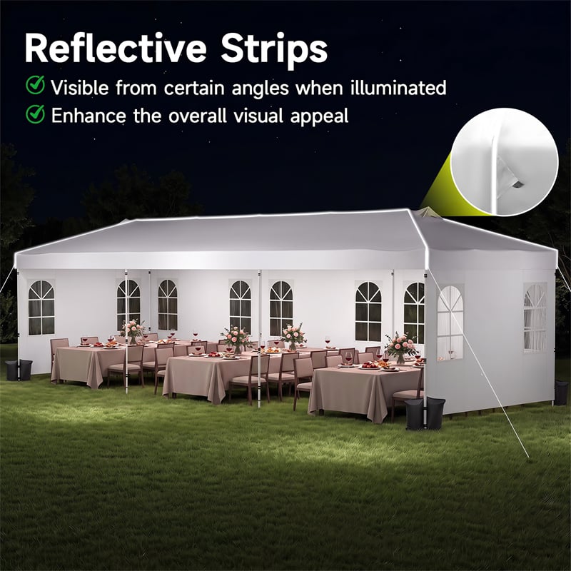 Pop Up Canopy Tent, Waterproof Outdoor Party Event Tent with Sidewalls, Center Lock & Sandbags Carry Bag, Portable Commercial Gazebo