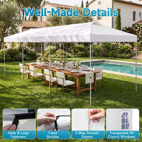 Pop Up Canopy Tent, Waterproof Outdoor Party Event Tent with Sidewalls, Center Lock & Sandbags Carry Bag, Portable Commercial Gazebo