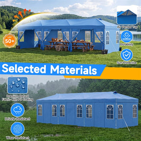 Pop Up Canopy Tent, Waterproof Outdoor Party Event Tent with Sidewalls, Center Lock & Sandbags Carry Bag, Portable Commercial Gazebo