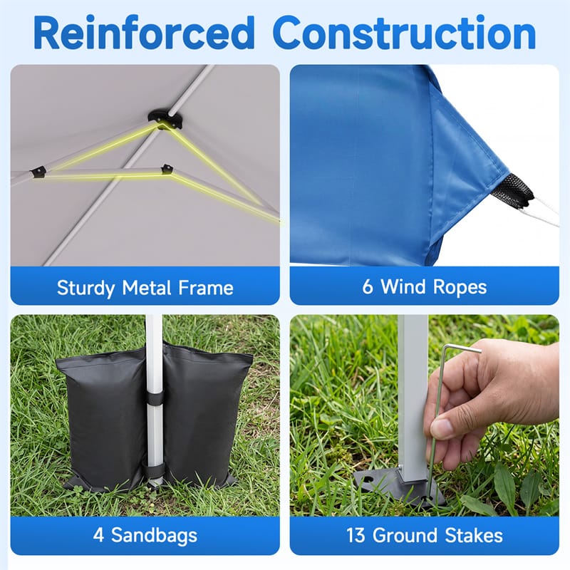 Pop Up Canopy Tent, Waterproof Outdoor Party Event Tent with Sidewalls, Center Lock & Sandbags Carry Bag, Portable Commercial Gazebo