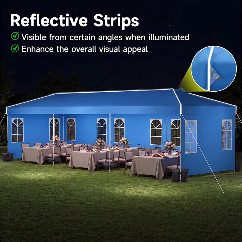 Pop Up Canopy Tent, Waterproof Outdoor Party Event Tent with Sidewalls, Center Lock & Sandbags Carry Bag, Portable Commercial Gazebo