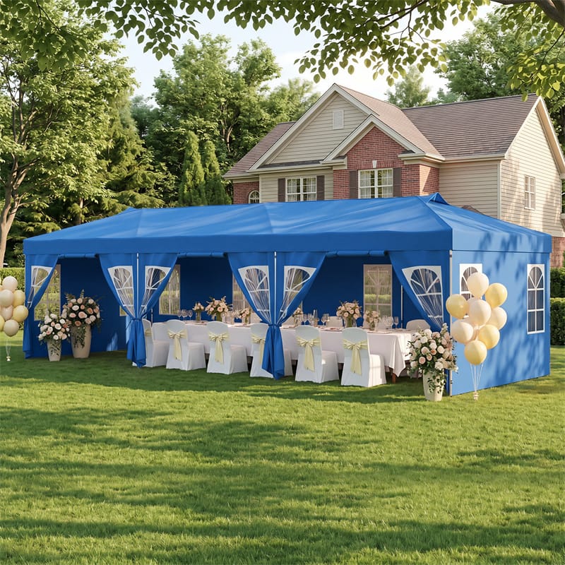 Pop Up Canopy Tent, Waterproof Outdoor Party Event Tent with Sidewalls, Center Lock & Sandbags Carry Bag, Portable Commercial Gazebo