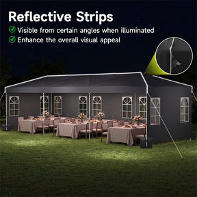 Pop Up Canopy Tent, Waterproof Outdoor Party Event Tent with Sidewalls, Center Lock & Sandbags Carry Bag, Portable Commercial Gazebo