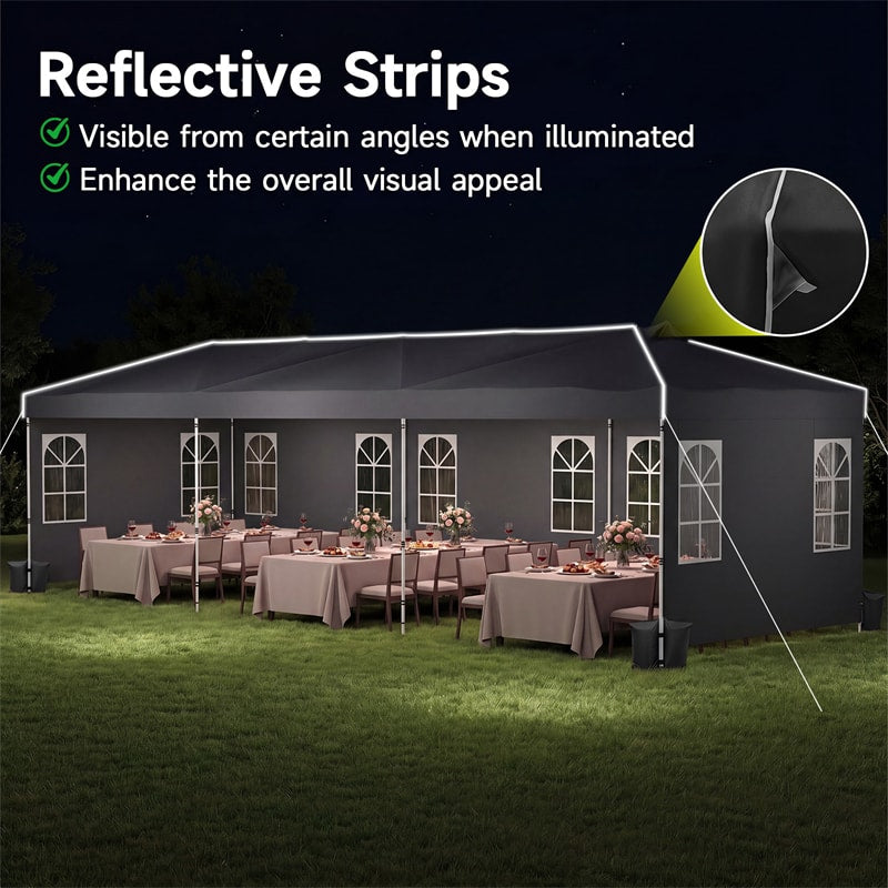 Pop Up Canopy Tent, Waterproof Outdoor Party Event Tent with Sidewalls, Center Lock & Sandbags Carry Bag, Portable Commercial Gazebo