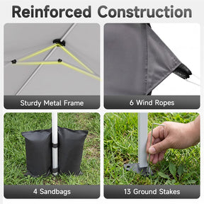 Pop Up Canopy Tent, Waterproof Outdoor Party Event Tent with Sidewalls, Center Lock & Sandbags Carry Bag, Portable Commercial Gazebo