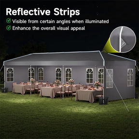 Pop Up Canopy Tent, Waterproof Outdoor Party Event Tent with Sidewalls, Center Lock & Sandbags Carry Bag, Portable Commercial Gazebo