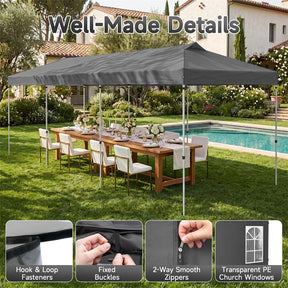 Pop Up Canopy Tent, Waterproof Outdoor Party Event Tent with Sidewalls, Center Lock & Sandbags Carry Bag, Portable Commercial Gazebo