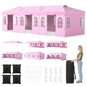 Pop Up Canopy Tent, Waterproof Outdoor Party Event Tent with Sidewalls, Center Lock & Sandbags Carry Bag, Portable Commercial Gazebo